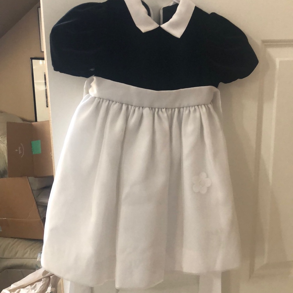 Florence Eiseman Black Velvet and White dress